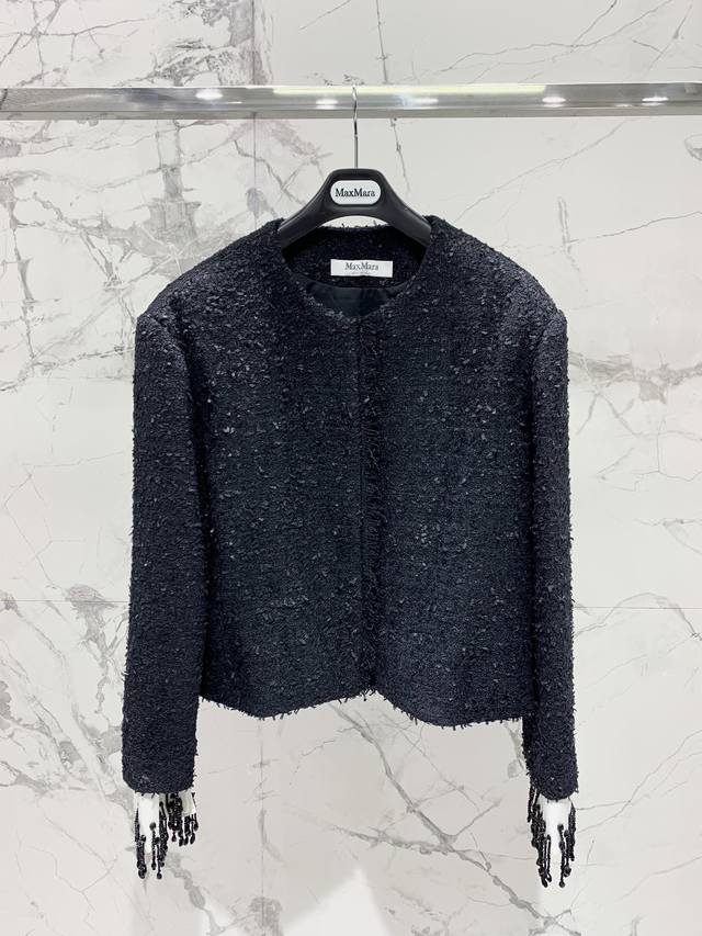 Max's Autumn/Winter Heavy-Duty Beaded Jacket Original Custom Imported Yarn Blen