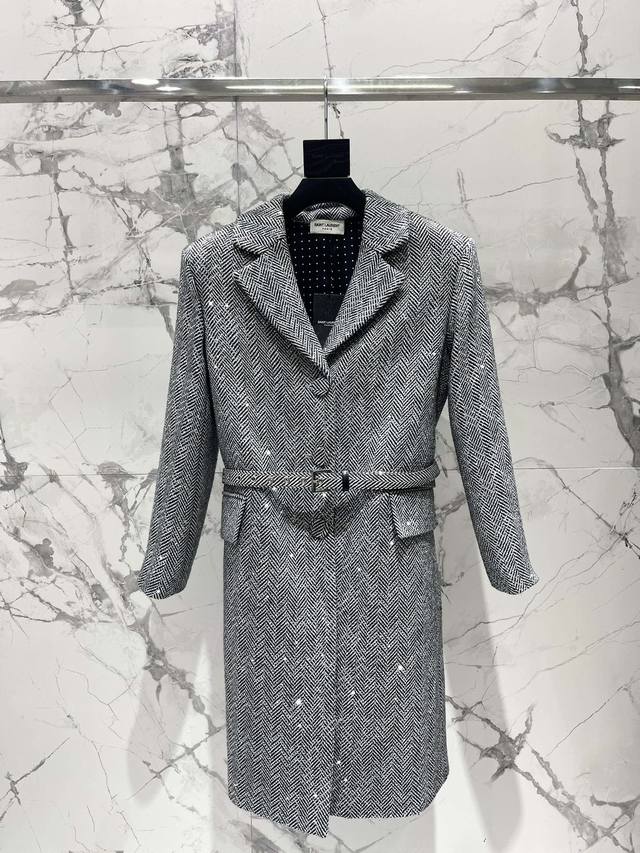 Saint Family New Series Waist-cinching Single-breasted Coat Yb Custom Herringbon