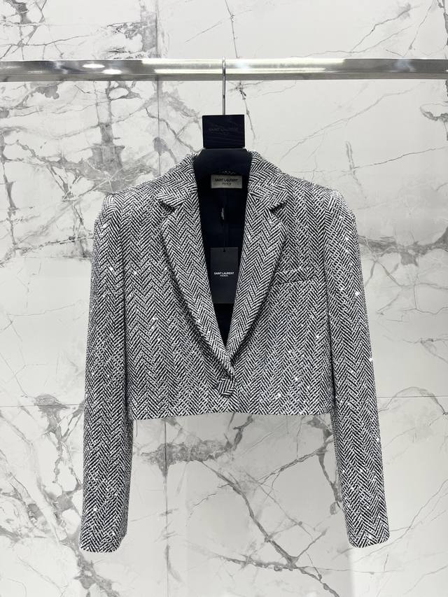 New Grey Rhinestone Series Herringbone Rhinestone Suit Set Premium Full Rhinest