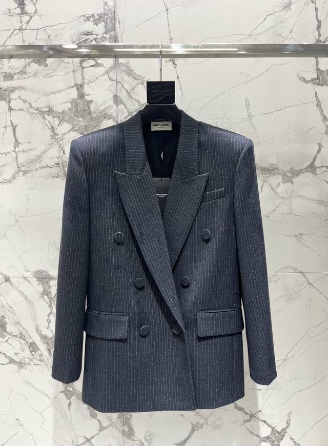 New Sacred Heart Oversized Grey Shimmer Suit A modern retro lapel design paired