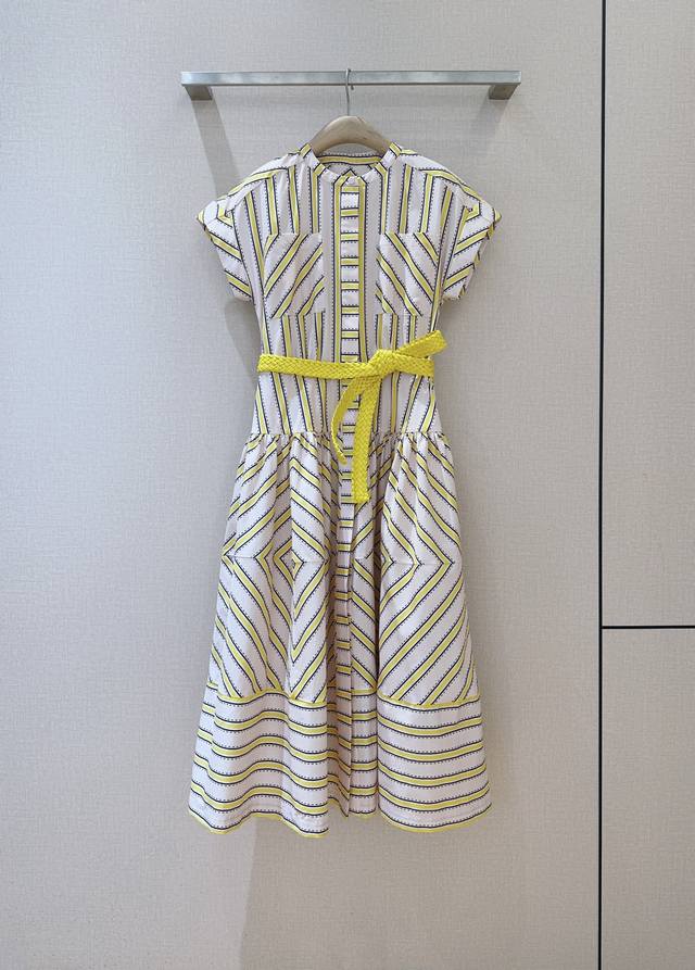 Silvia Tcheras*S*I New Arrival! Color-blocked Striped Print Dress Made of comfor