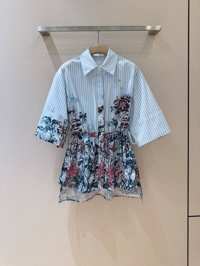 Benan*G Jaru*M New Arrival Recommendation Collared Mid-Length Wide Sleeve Printe