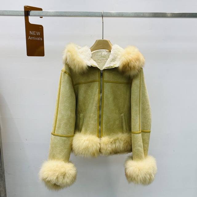 New Retro Hong Kong Style Chic and Exquisite Lady Heavy-Duty Fox Fur Hooded Jack