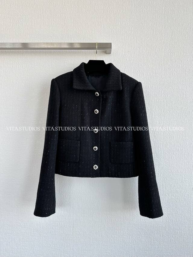 Hot Item In Stock Lapel Sequined Jacket Made with custom-made sequined wool-poly
