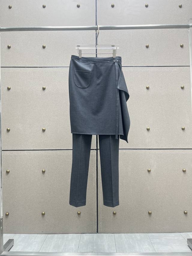 Front panel trimmed wool trousers! Fine wool blend fabric Sml DDD