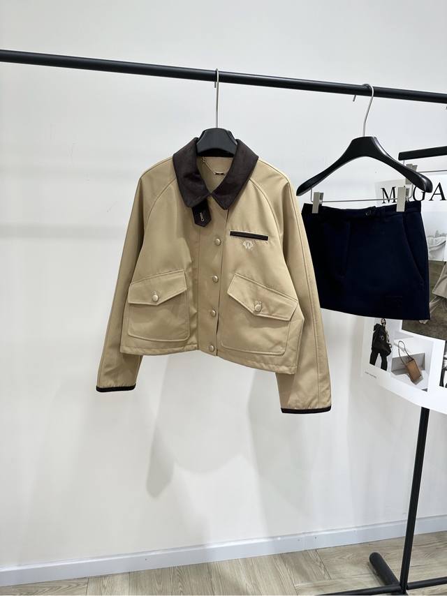 Zhao Lusi Khaki Barn-Style Jacket DDD, Fabric: Cotton Blend Color: Khaki Zhao L