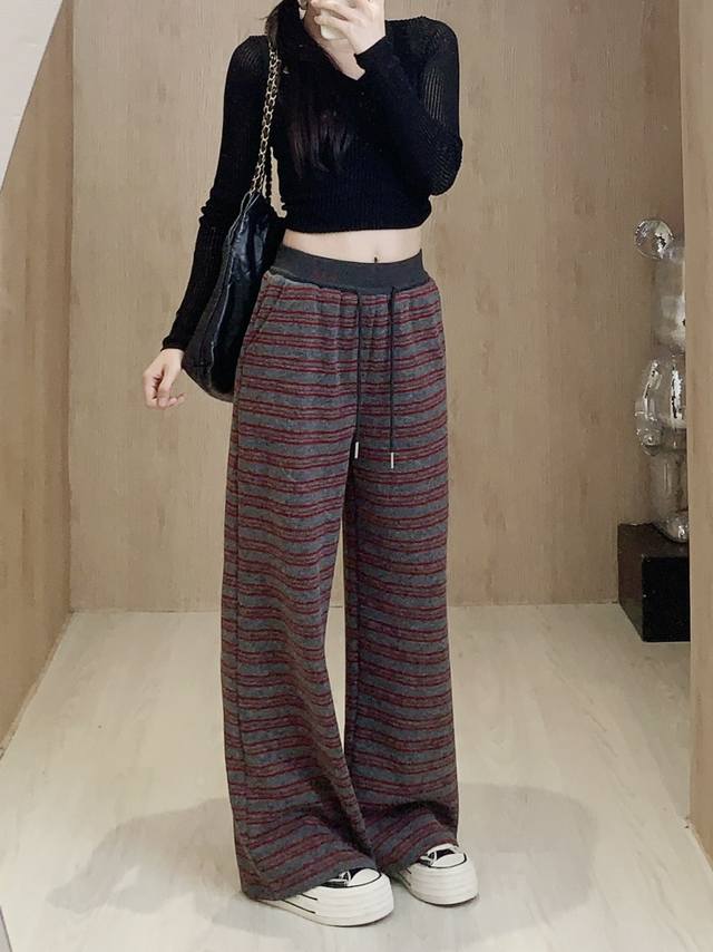 25M6 Autumn/Winter New Striped Wide-Leg Pants