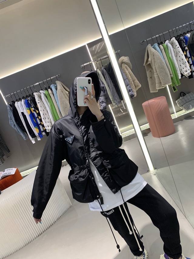 23 New style drawstring double pocket zipper women's jacket - a super cool workw