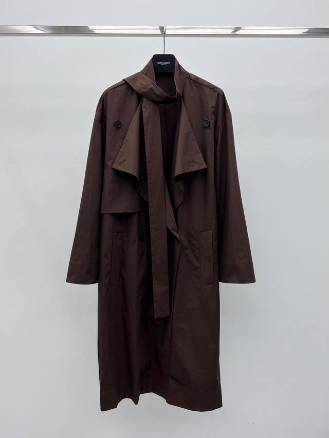 Chicjo* Flowy Neck Trench Coat The multi-layered flowy neck allows for creative