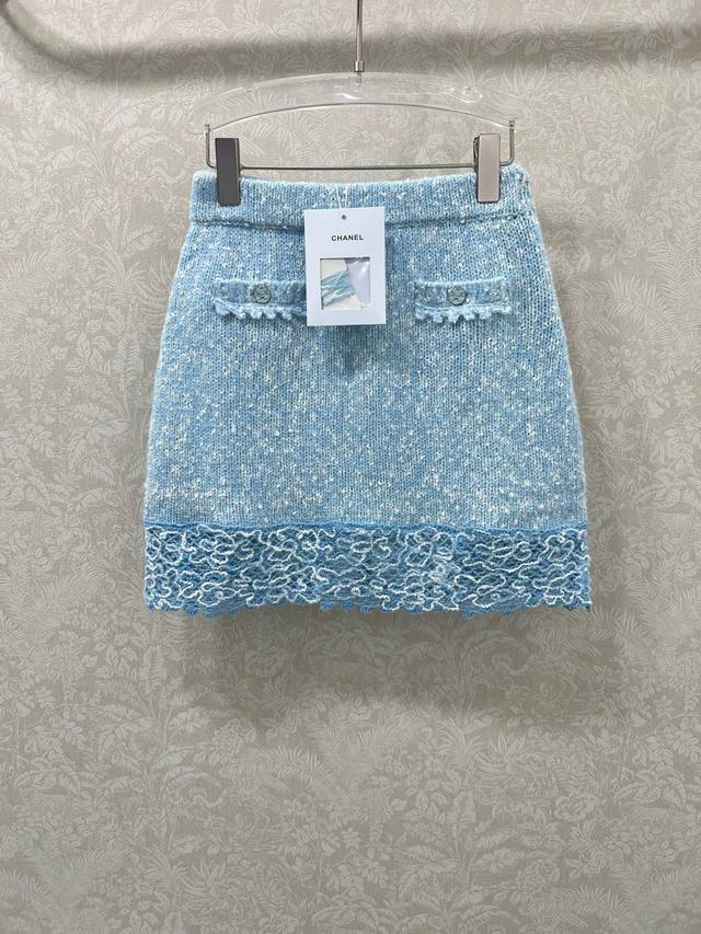 Chane*25 New Embroidered Lace Knitted Mini Skirt. Made of soft and comfortable a