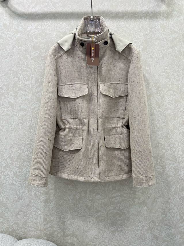 Lp30 New Detachable Hooded Wool Coat, Custom Made with Imported Linen and Cotton