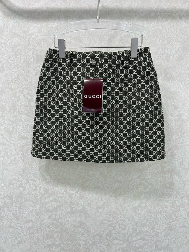Gucc*25 New arrival in the wool chenille series! Gg letter jacquard wool tweed m