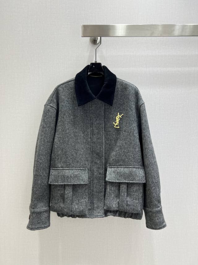 Highly recommend the YSL 2025 Autumn/Winter new herringbone wool coat with cord