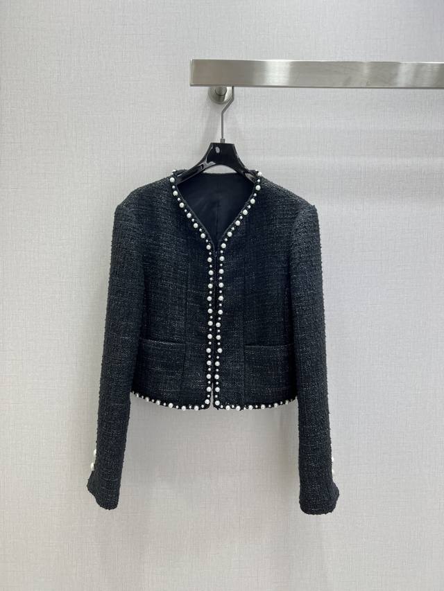 Highly recommend the Cha* 2025 Autumn/Winter New Pearl-Trimmed Dress Jacket, cu