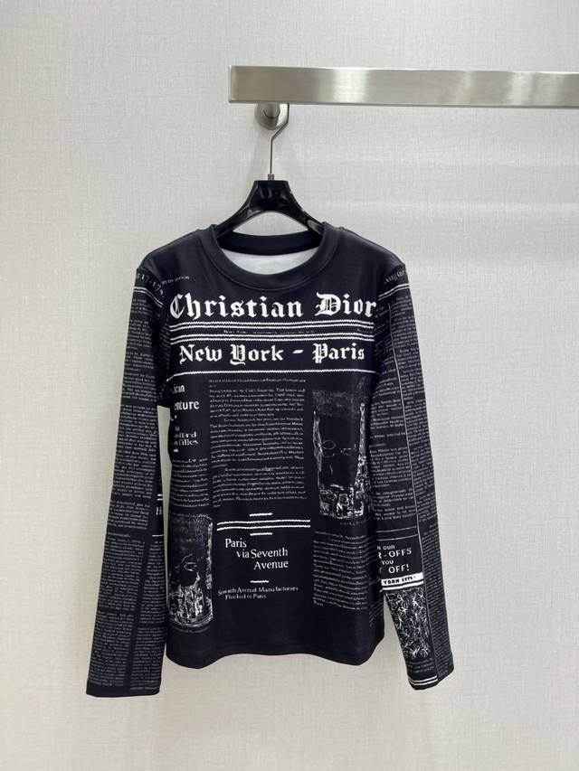 Highly recommend Dio*2025 Autumn/Winter New German Fleece Newspaper Print Long-