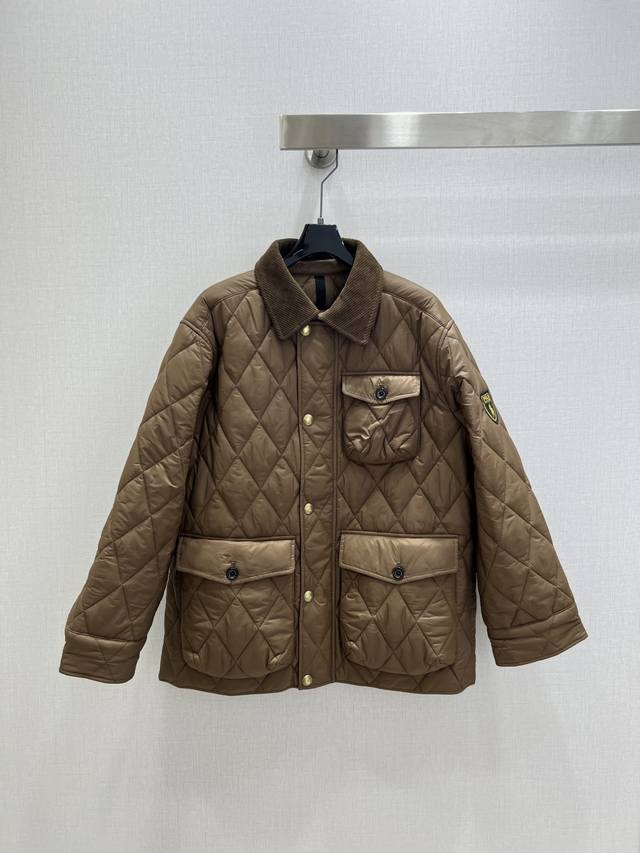 Highly recommend Rl*2025 Autumn/Winter New Style Lapel Diamond Pattern Multi-Po