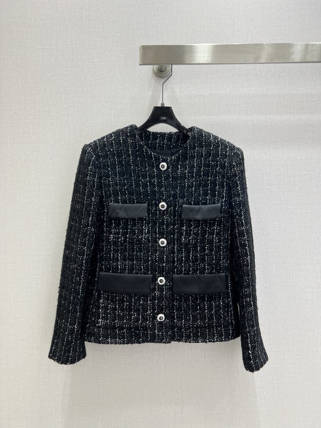 Highly recommend Cha*2025 Autumn/Winter New Woven Round Neck Dress Coat, Custom