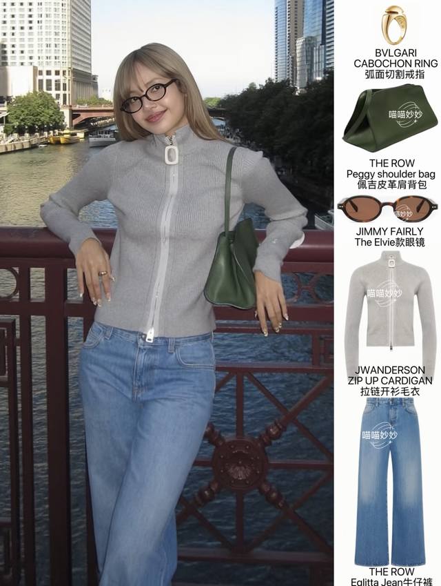 New Arrival! Latest Jw 25New Resin Square Buckle Zipper Knit Cardigan. Sizes: S,