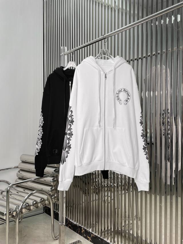 Real photos! Latest Ch 25New Angel Wings Zip-Up Hooded Sweatshirt. Colors: Black