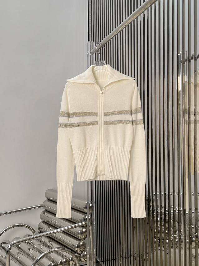 Real photos! Latest D 25New Jacquard Zipper Cardigan with Lettering on the Back.