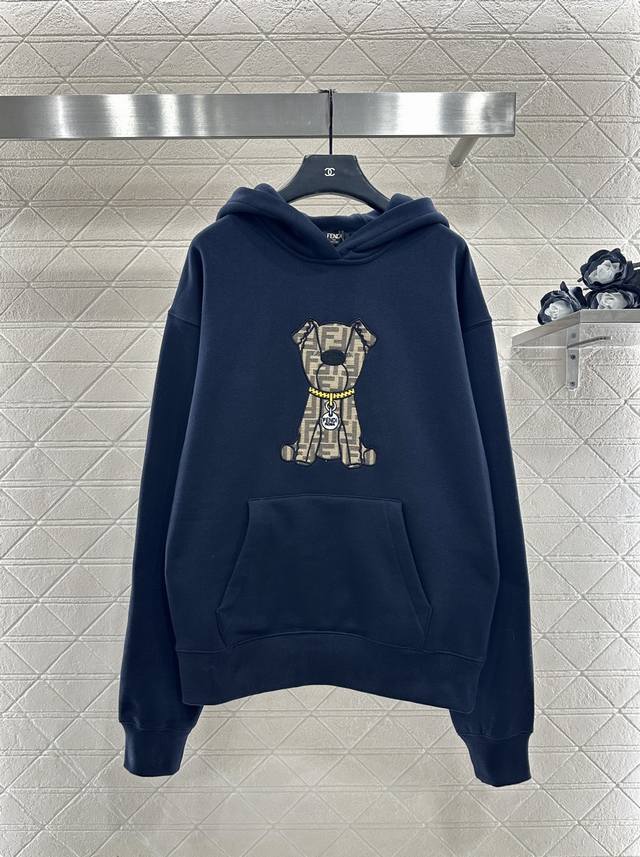 Fend*2025 New Arrival Hooded Puppy Jacquard Pullover Sweatshirt Custom Yb origin