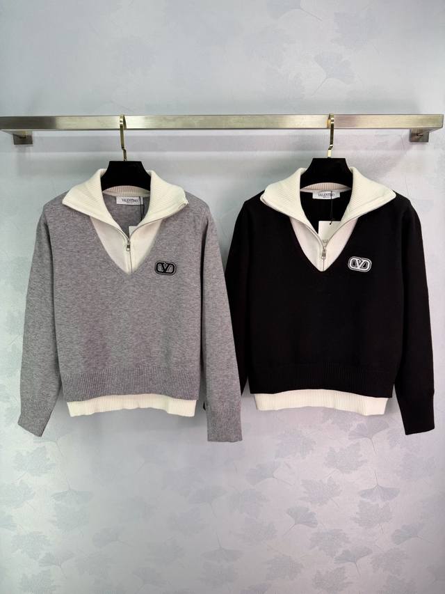 Va*25 Autumn/Winter New Knit Sweater. The color-blocking design is classic, and