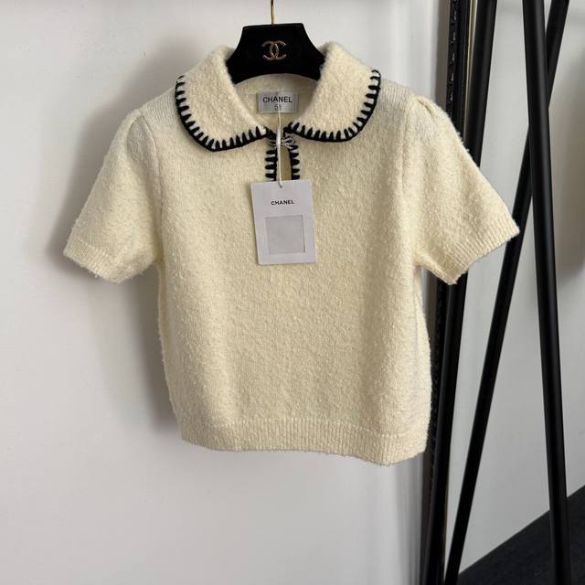 Style No. 20257674 Chanel* New Bow-Tie Peter Pan Collar Short-Sleeve Wool Knit