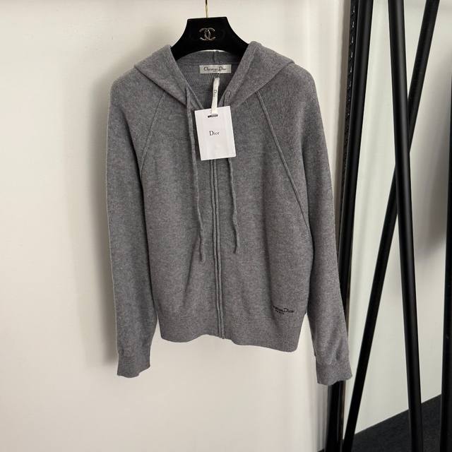 Style No. 20257672 Dio* New Long-Sleeved Hooded Wool Knit Cardigan with Butterf