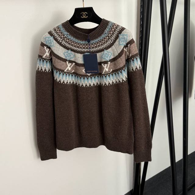 Style No. 20257670 Lv* New Color Block Logo Jacquard Pullover Long-Sleeve Wool