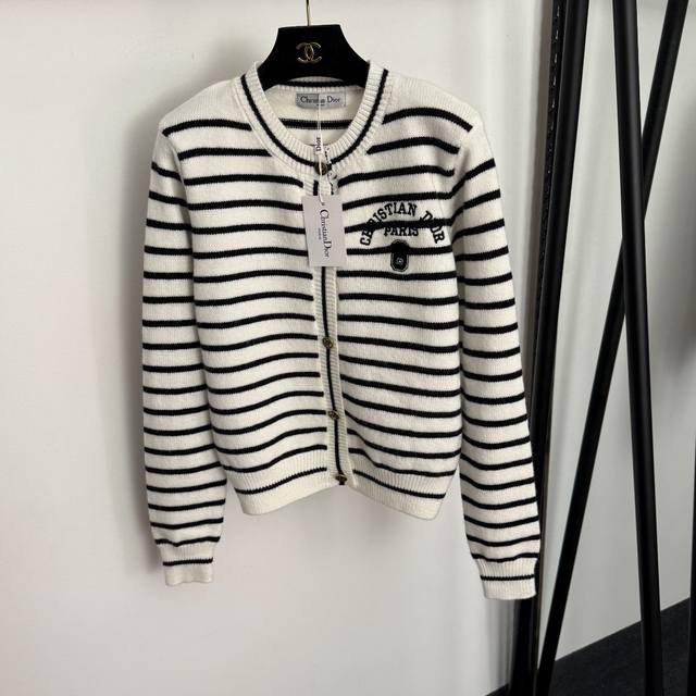 Style No. 20257648 Dio* New Embroidered Letter Bee Button Color Block Striped L