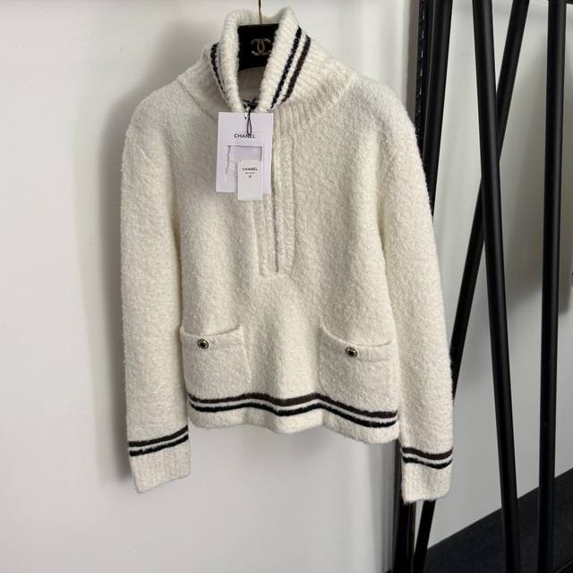 Style No. 20257658 Chanel* New Half-Zip Stand Collar Pullover Long-Sleeve Cashm