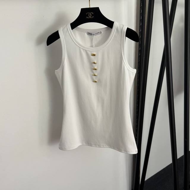 Style No. 20257367 Schiaparelli* New Gold Eye Button-Decorated Slim Fit Vest, W