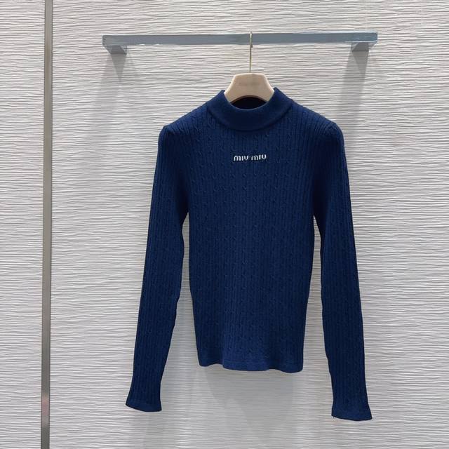 Miu Mi* 2025Fw New Arrival Classic Sweater, 100% Virgin Wool, Delicate and Soft