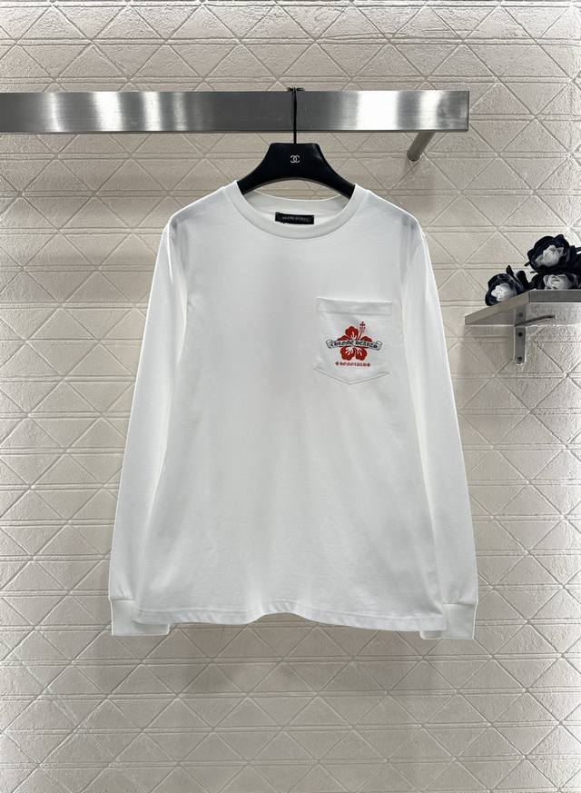 Chrome Hear*2025 New Arrival Letter Floral Long-Sleeve Top Made of custom Yb twi