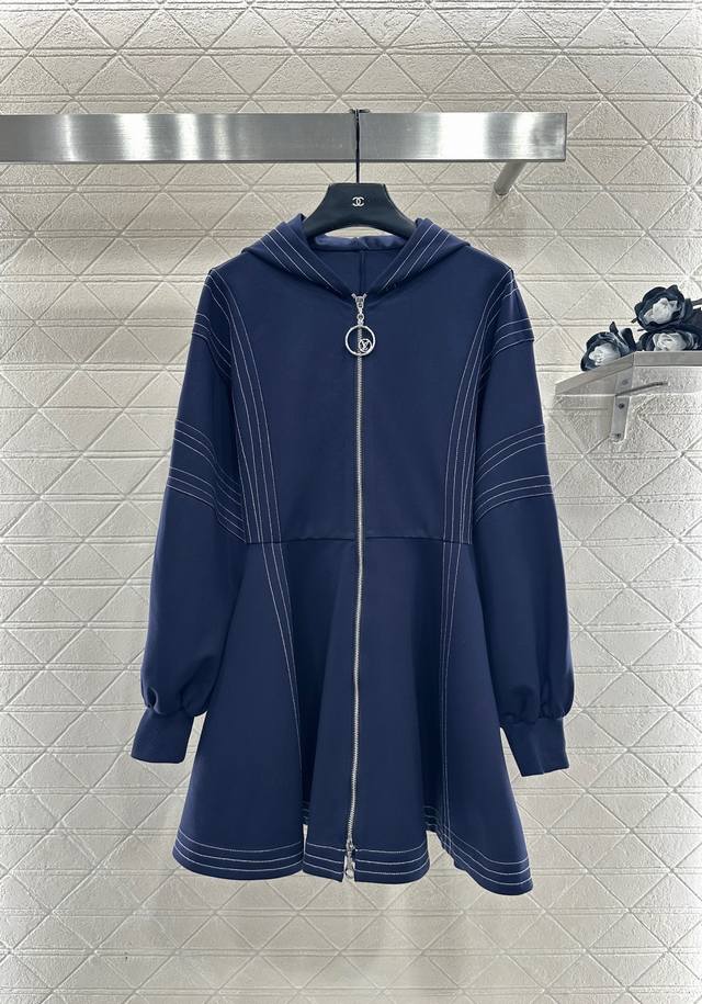 Louis Vuitto*2025 New Arrival Hooded Zipper-Lined Dress Custom Yb twill cotton m