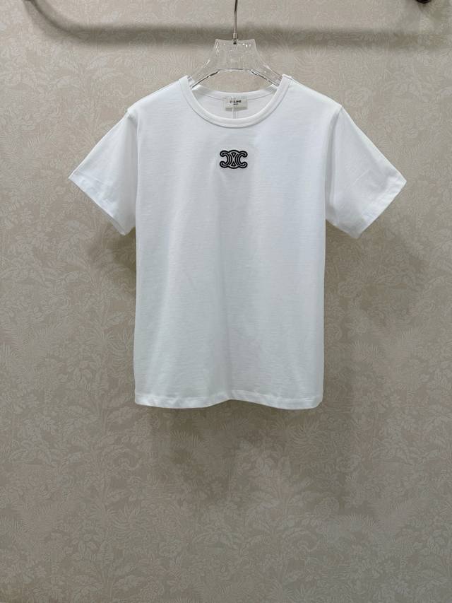 Celin* 2026 Early Spring New Arrival Triumphal Arch Embroidered Stretch Short-Sl