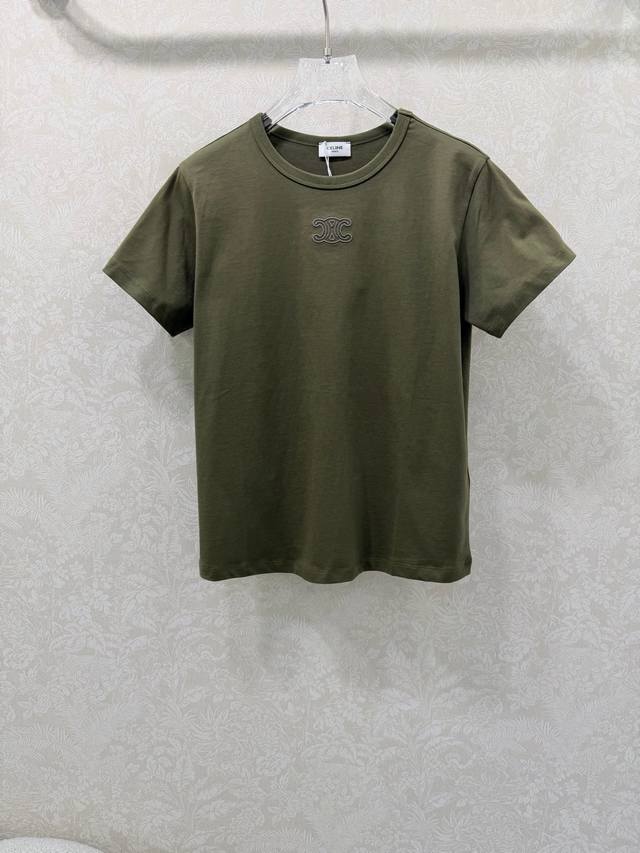 Celin* 2026 Early Spring New Arrival Triumphal Arch Embroidered Stretch Short-Sl