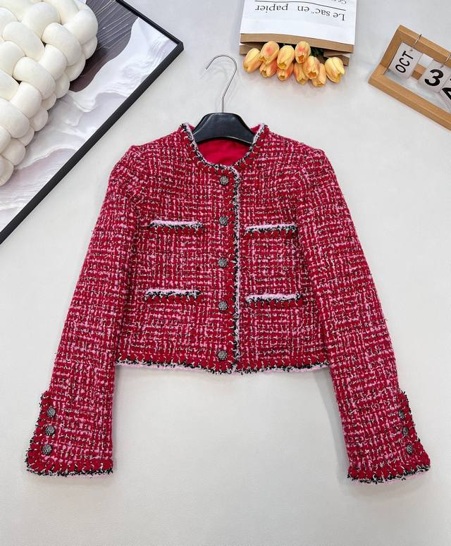 Chanel 2025 New Round Neck Woven Dress, made of custom-made imported Yb coarse w