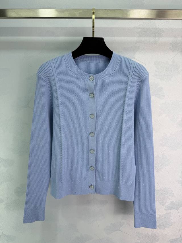 Ch*25 Autumn/Winter New Knit Cardigan, made of wool, soft and warm, with a round