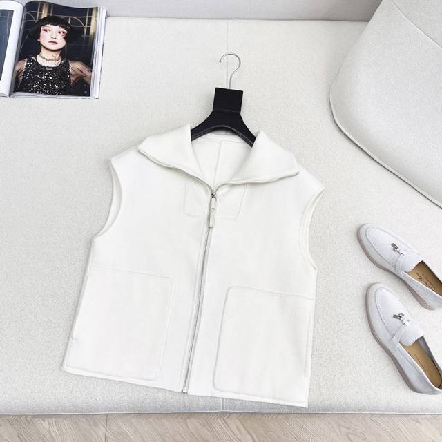 A must-have stylish H brand 25 pure handmade double-faced wool and cashmere vest