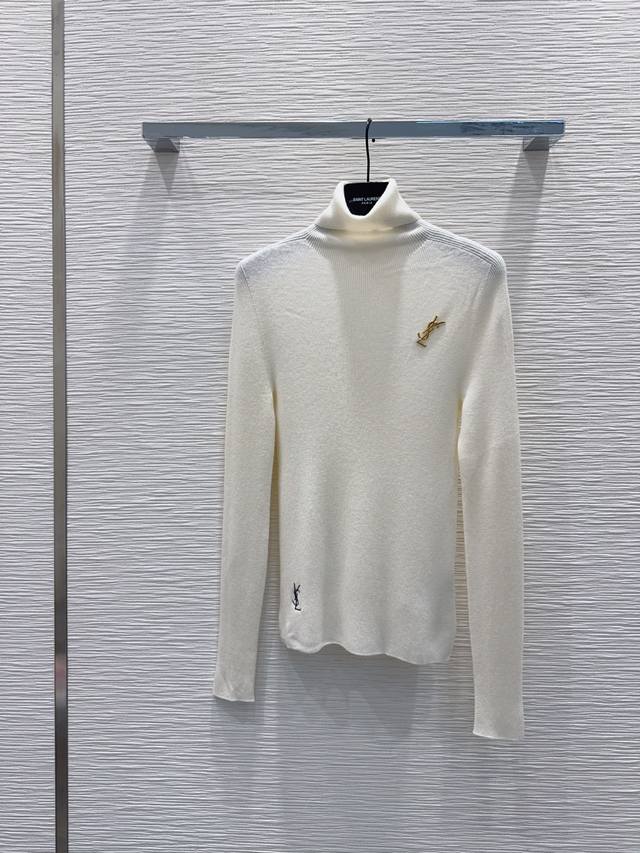 Saint Lauren* 2025Fw New High-Neck Base Layer Top - High-end, elegant, soft, and