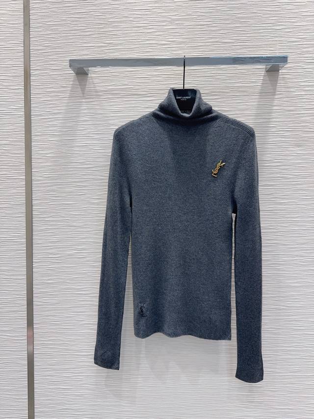 Saint Lauren* 2025Fw New High-Neck Base Layer Top - High-end, elegant, soft, and