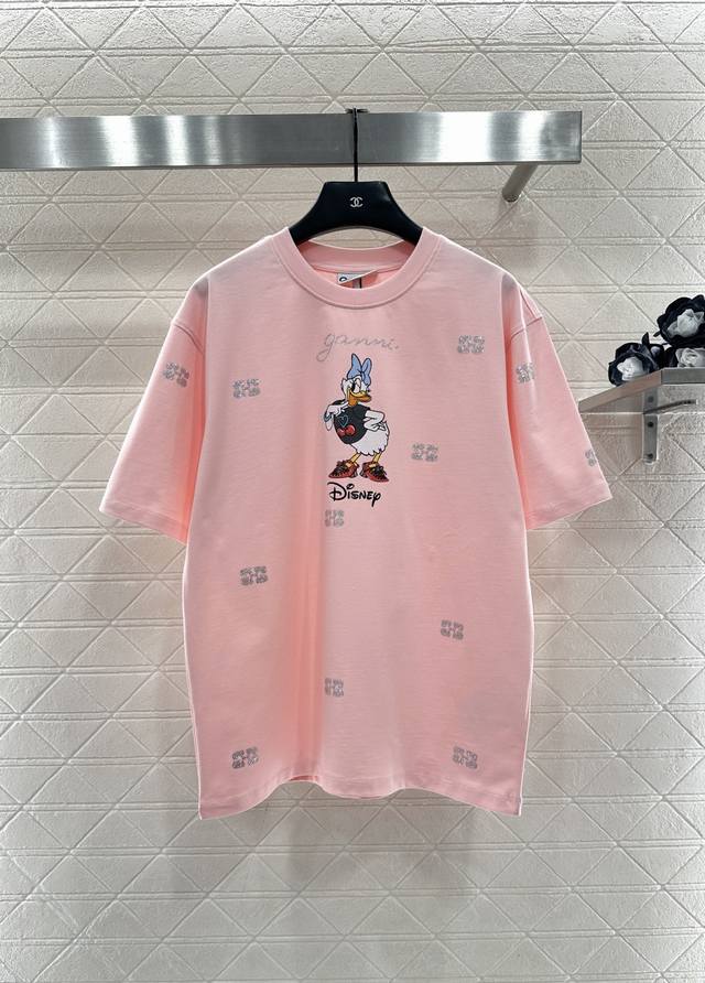 Gann*2025 New Arrival Round Neck Rhinestone Daisy Custom Yb 100% Cotton Material