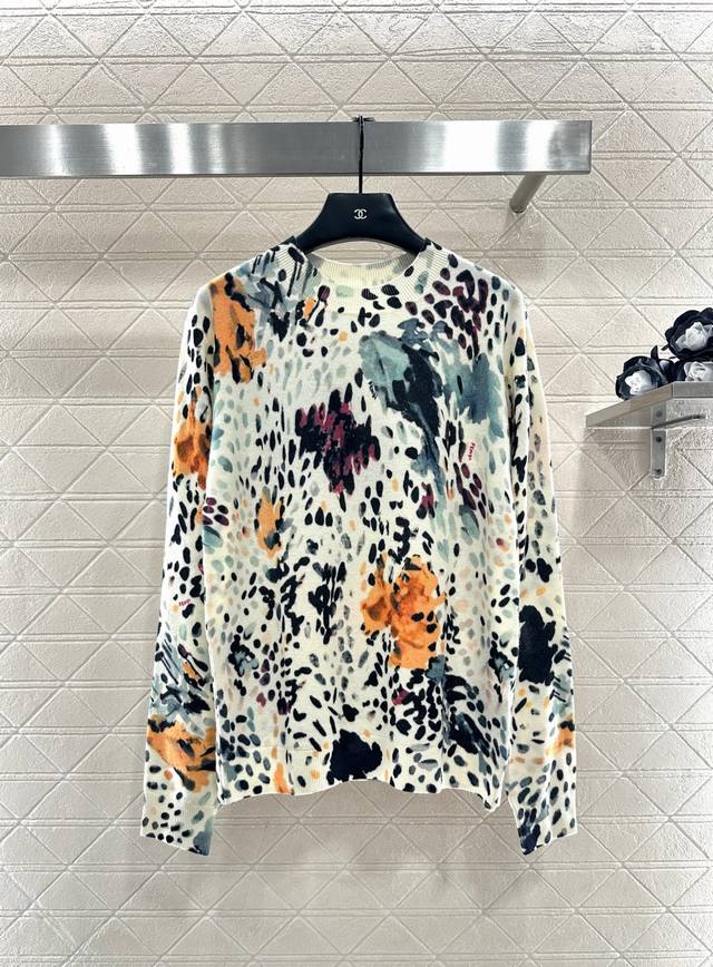 Fend*2025 New Arrival Pullover Colorful Oil Painting Knit Long Sleeve Made with