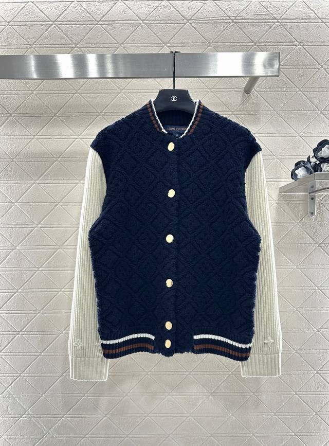 Louis Vuitto*2025 New Arrival Jacquard Knit Color Block Jacket Ski Collection# C