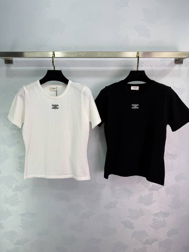 Ce*25 Early Autumn New Short-Sleeved Top with Classic Round Neck Design and High