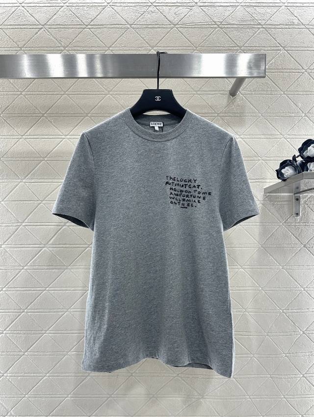 Loew*2025 New Arrival Embroidered Crew Neck Cat Loewlouis Wain Collaboration Ser