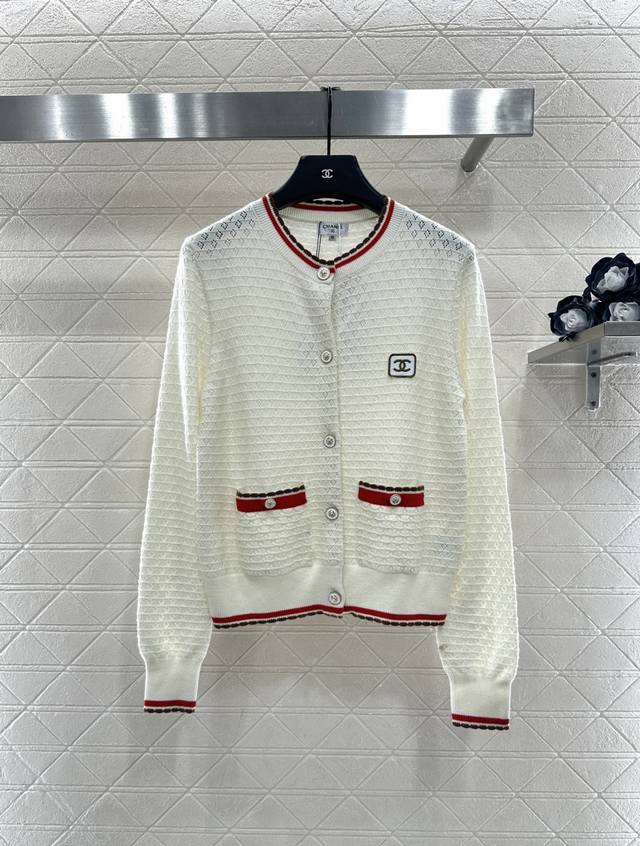 Chane*2025 New Arrival Color Block Crew Neck Knit Cardigan Made with custom Yb c