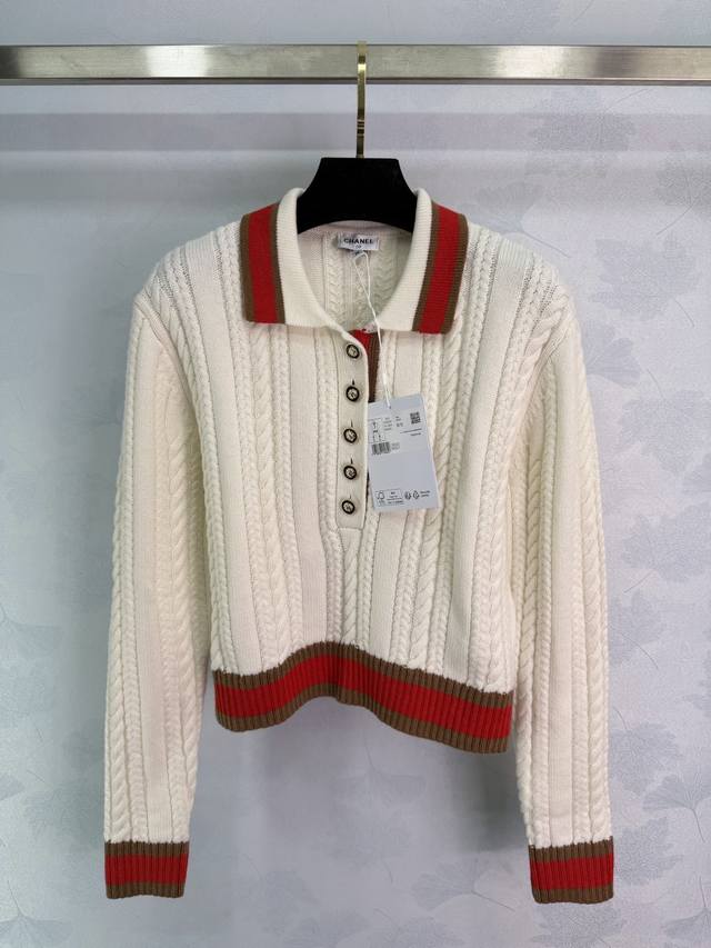 Ch*26C Early Spring Collection Preppy Style Knitwear, primarily off-white with c