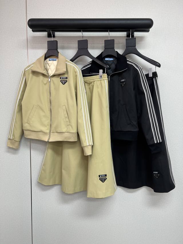 High-quality Prada Fall/Winter New Collection Jacket/Coat with Small Leather La